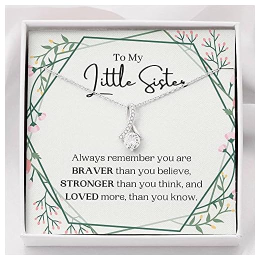 Meddelandekortssmycken, handgjort halsband - personlig present Petit Band hänge halsband, Always Remember You Are Loved, Little Sister gåva från storebror eller lillasyster födelsedag, julklapp