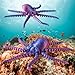 WUALAIER Kids 3D Printed Octopus Toy - Articulated Fun Fidget for ADHD & Stress Relief Ideal Home Decor & Unique Gift Creative Design Great for Offices & Living Spaces(Purple)