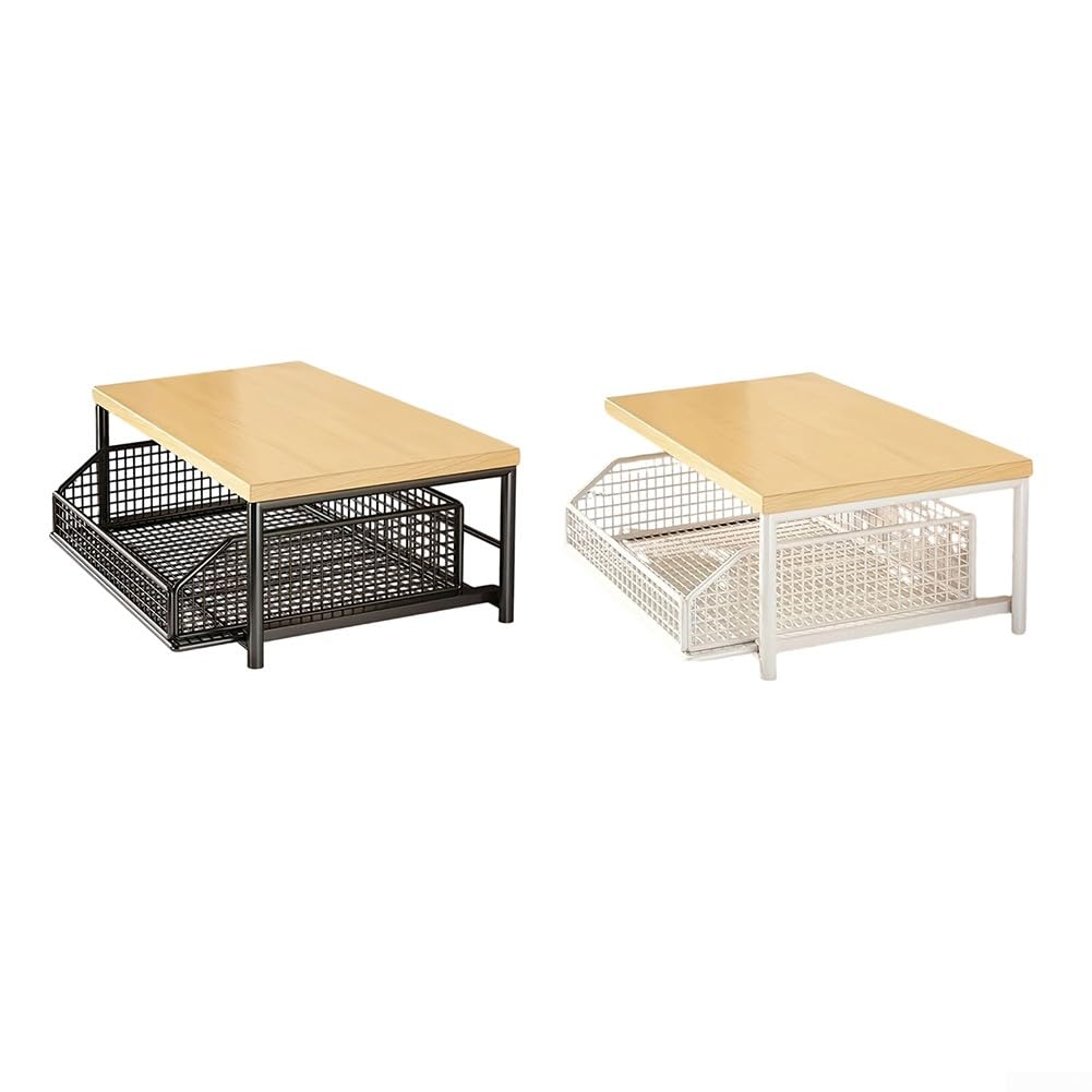 Soporte para microondas de cocina con tableros de MDF sólidos y marco reforzado, cuenta con cesta extraíble inferior para almacenamiento organizado, carrito móvil con ruedas de bloqueo
