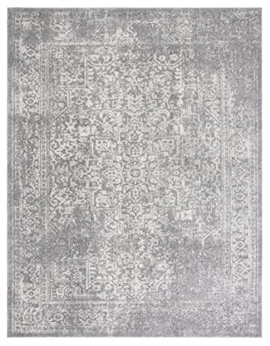image for SAFAVIEH Area Rug 8x10 - Evoke Collection - Large - Silver & Ivory, Or