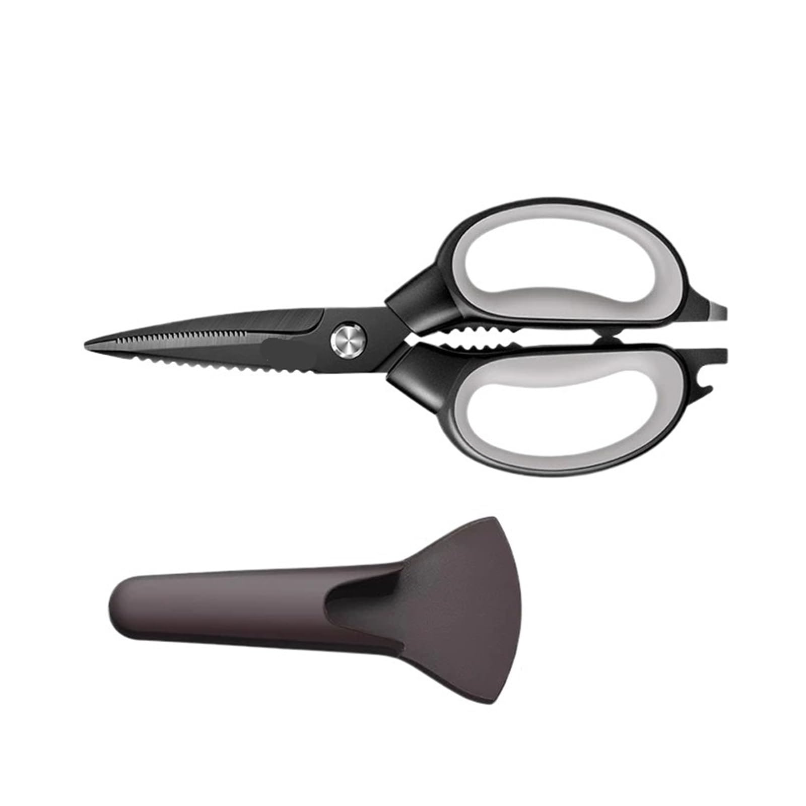 Tijeras de acero inoxidable multifuncional cocina hogar cortar verduras asado hueso(With knife covers)
