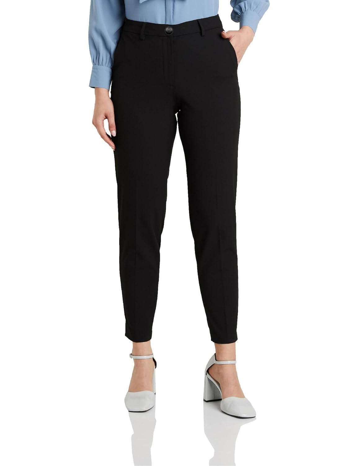 Women's Black Formal Pants - Classic Fit, Professional Office Wear, Tailored Trousers-picture-51
