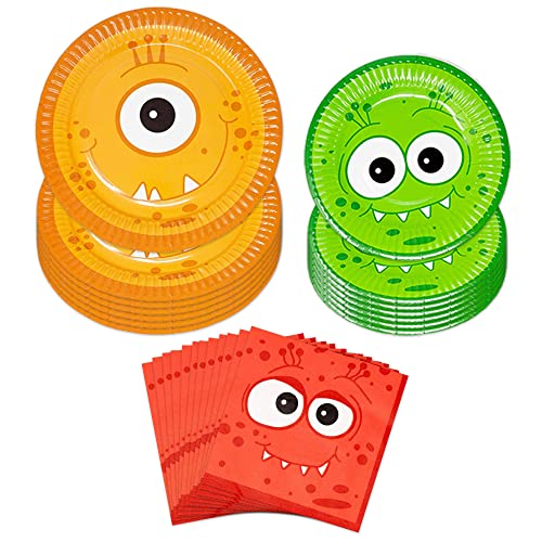 Blue Orchards Monster Party Plates and Napkins Pack 