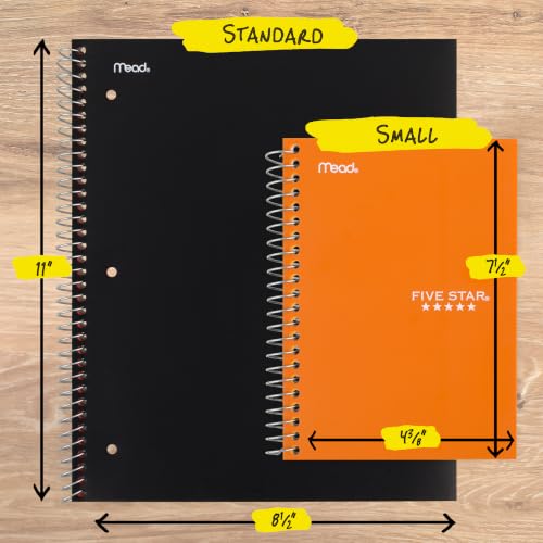 Image of Five Star Spiral Notebook, 1 Subject, College Ruled Paper, 4-3 /8 inch x 7 inch, Small Size, 80 Sheets, Fights Ink Bleed, Water Resistant Cover, Sedona Orange (450048CD1-ECM)