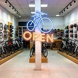 Leuchtreklame „Fahrrad geöffnet“, LED-Neonleuchte für Fahrradläden, personalisiertes Schild „Geöffnet“ für Fahrradgeschäfte, Wandbehang als Eröffnungsgeschenk für Fahrradbegeisterte