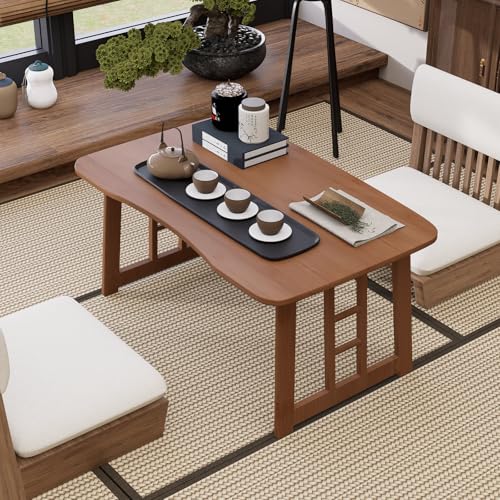 Table basse japonaise bureau et salon pliable portable marron - 2