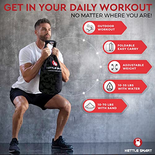 Kettle-Smart-Adjustable-Kettlebell-Foldable-and-Portable-Strength-Training-Kettlebell-ideal-for-Travel-and-Home-Workouts-Water-and-Sandbag-Workout-Bag-for-Full-Body-Workouts-10-35LBS-Camo