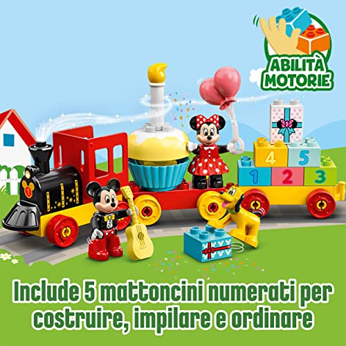 DUPLO | Disney Il Treno del Compleanno di Topolino e Minnie - Giocattolo per Bambine e Bambini da 2 Anni in su - Giochi Educativi con Mattoncini Numerati e 3 Personaggi - Idea Regalo - 10941 - Lego - Immagine 3
