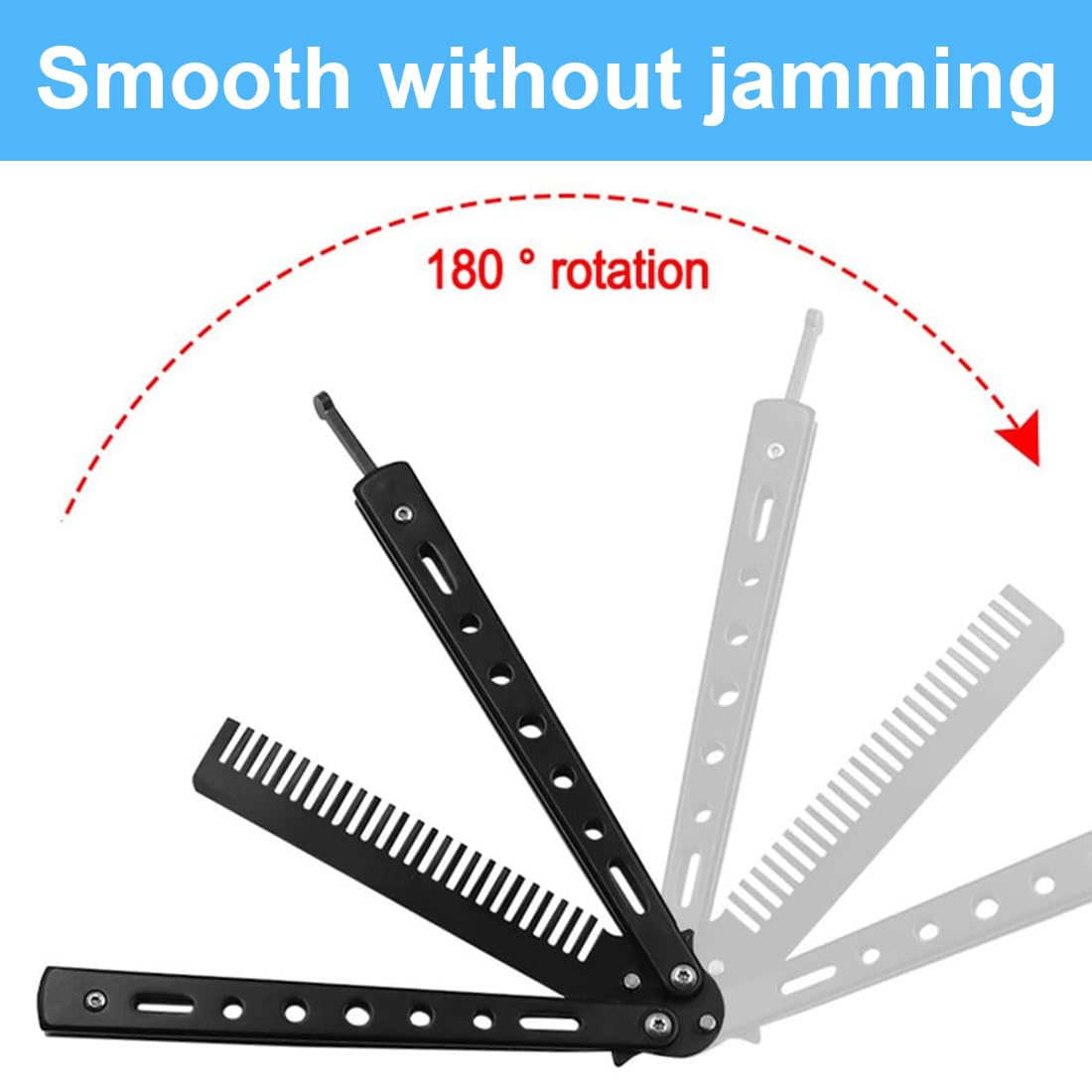 GXGM Peine de Mariposa de Metal Plegable con Botón Automático para Cabello Hombres 1 Pieza
