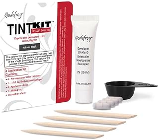 Godefroy Hair Color Kit for Spot Coloring, Covers Up Gray Hairs, Natural Black, 4-Application Kit