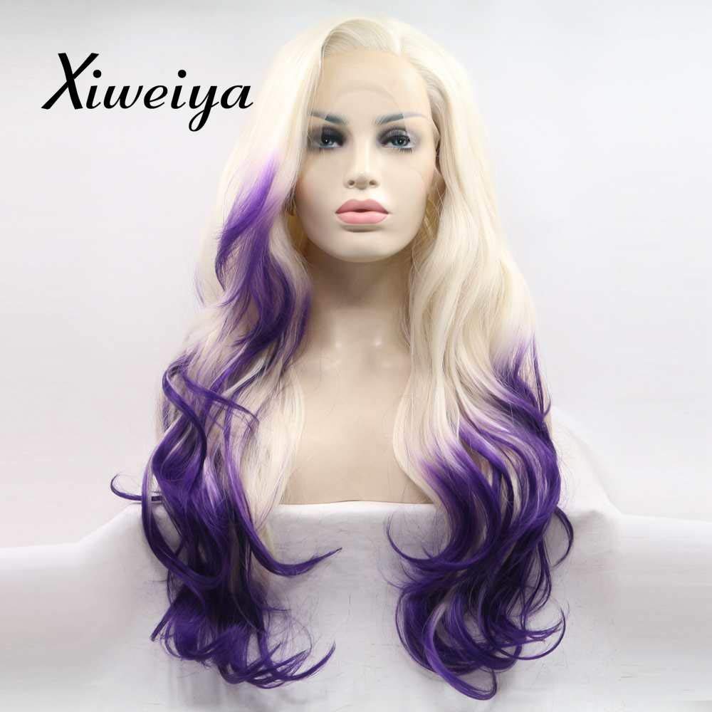 Purple ombré Light Blonde 2020 Wig NEW WIG Amazon.com : xiweiya Long Ombre Blonde to Purple Wig Side  main image 4