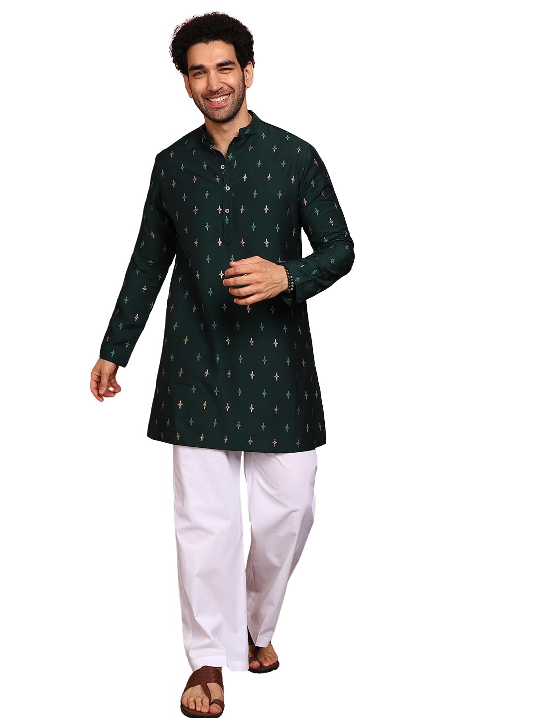 see designs Men Cotton Silk Straight Woven Design Kurtas With Pyjama| Fit : Regular Fit | Coller : Mandarin/Chinese Collar | Coord Set | Straight Fit-picture-29