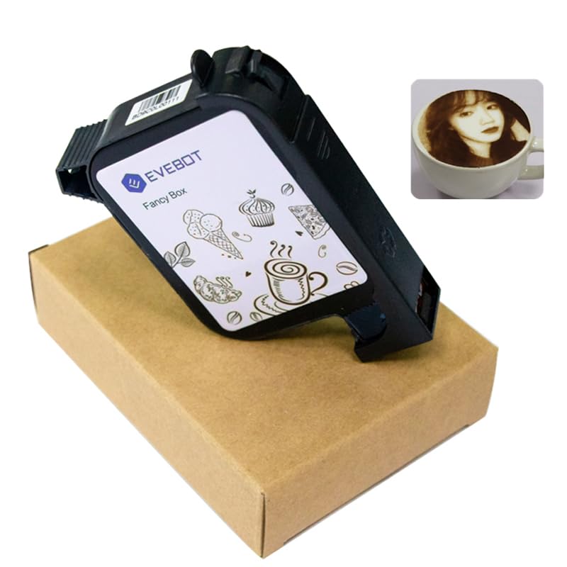 EVEBOT High Speed Coffee Printer Ink Cartridge Replacement for EB-Pro, Printing Exquisite Patterned Coffee Latte Art Fancy Box FB2, Brown FancyBox