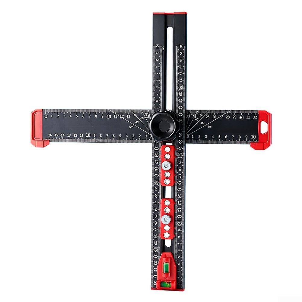 Medidor de agujeros de aluminio 60 cm con nivel de burbuja marcado preciso