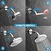 SparkPod Shower Head - High Pressure Rain - Premium Quality Luxury Design - Easy Clean Adjustable Replacement for Your Bathroom Shower Heads (Luxury Polished Chrome, 6 Inch Round)