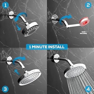 SparkPod Shower Head - High Pressure Rain - Premium Quality Luxury Design - Easy Clean Adjustable Replacement for Your Bathroom Shower Heads (Luxury Polished Chrome, 6 Inch Round)