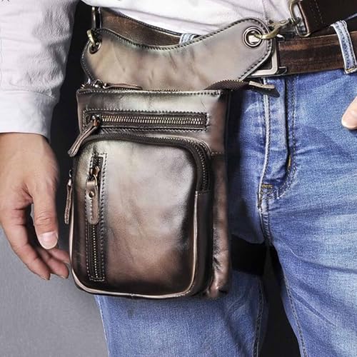 Riñonera de piel de vaca para llevar cartera y móvil con manos libres 7