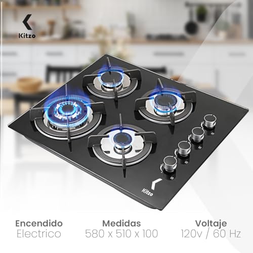 Estufas Y Campanas, Kitchen medidas estufa 4 quemadores Marca KITZO (3)