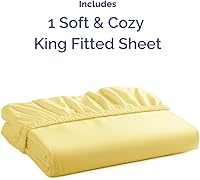 Vista 401 de King Fitted Bed Sheet - Bottom Single Fitted Sheet Only - Ultra-Soft Hotel Luxury Bedding w/ 8-16 Inch Deep Pockets - Breathable, Cooling & Wrinkle