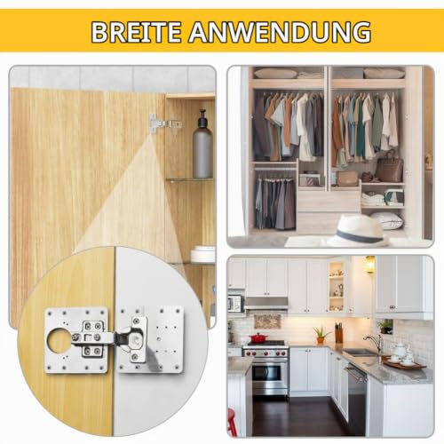flintronic Edelstahl Scharnier Reparaturplatte, Küchenscharnier – Ansicht 5