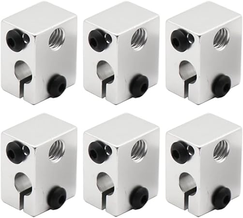 review DFUF 3D Printer Accessories 3D Printer Aluminium Heat Block V5 V6 J-Head RepRap MK7 or MK8 kossel and prusa i3 Extruder 3D Printer Parts (Size : 6pcs)