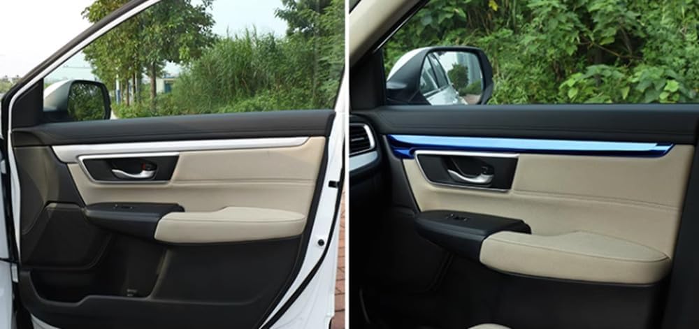 Isolay Car Interior Door Panel Trim ABS Blue Steel Door Interior Decorative Strip Trim Sticker Interior Decoration Accessories fit for Honda CRV CR-V 2017 2018 2019 2020 2021（4 PCS）