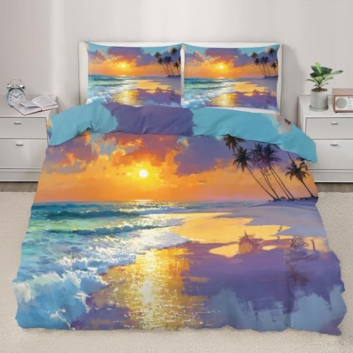 ZAMODE Beach Comforter Cover Oversized King Size 120" x 98",