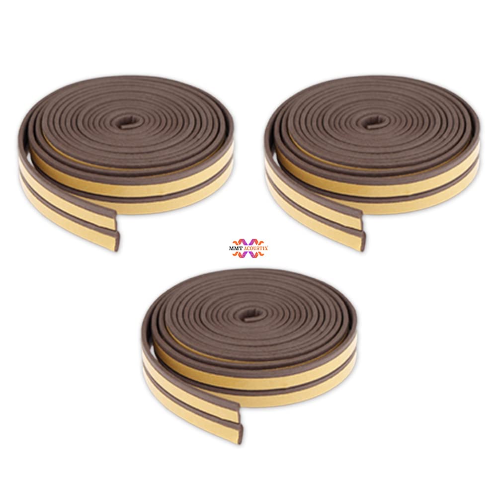 MMT ACOUSTIX Soundproofing, Dust Proof Door/Window Self Adhesive Door Seal (Set of 3Pcs)