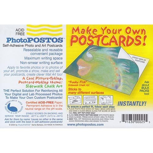 PhotoPOSTOS STAYGOLD Self Adhesive, Acid-Free Postcards - Pack of 50 Postcards