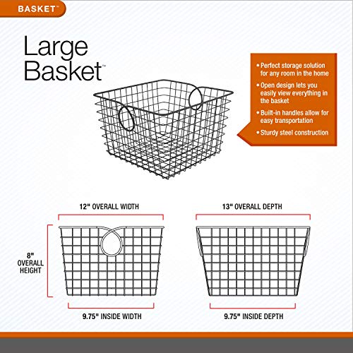 Spectrum Diversified Teardrop Storage Basket, Large, Satin Nickel #TOP3