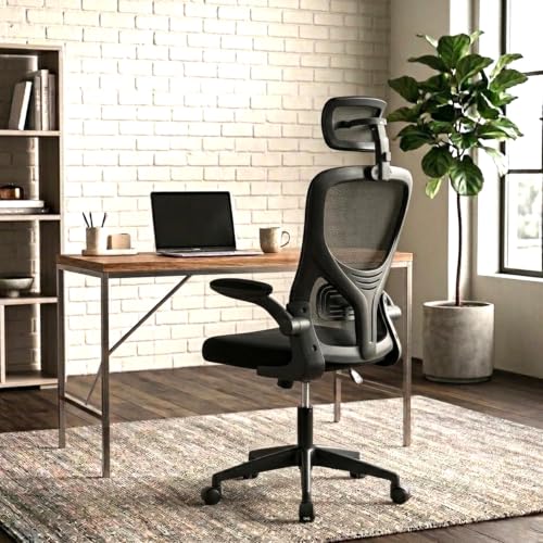 Image of Black | High Back Imported Mesh Fabric Boss Office Chair | Y Design Ergonomic Back Support | 2D Aero Design Adjustable Armrests | Synchro Tilt Lock Mechanism | Adjustable Lumbar