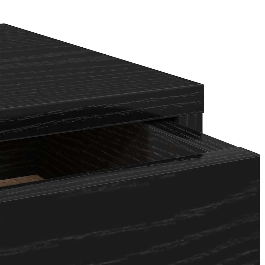Soporte para monitor con cajones, aspecto de roble negro, 50 x 27 x 15 cm, con espacio de almacenamiento para escritorio de ordenador y soporte para portátil, ergonómico, ahorra espacio para