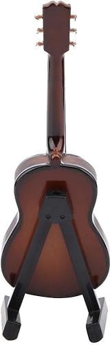 Miniatura 6 de Mini modelo de guitarra de madera con soporte y caja delicada instrumento musical decoración en miniatura para el hogar adorno de café