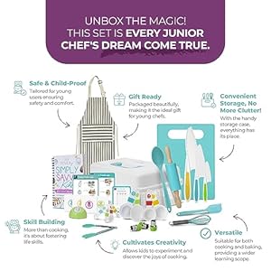 Tovlajrkidsrealcookingandbakinggiftsetwithcookbookandstoragecasemontessoricompletecookingsuppliesforthejuniorchefsetforgirlsboysutensilsandkidsafeknives Urban Country Home Decor Tovla jr kids real cooking and baking gift set with cookbook and storage case montessori complete cooking supplies for the junior chef set for girls boys utensils and kid safe knives urban country home decor