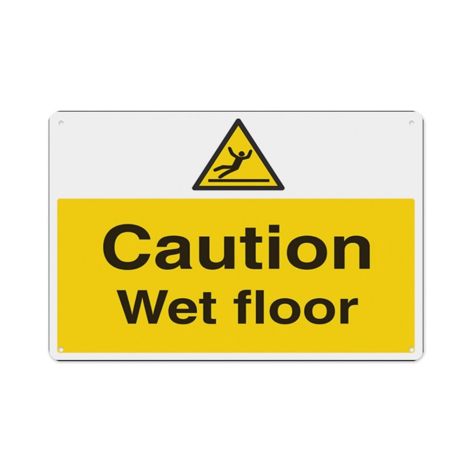 peiyeety Caution Wet Floor Aluminum Tin Warning Signs For Home Outdoor Garden 12X16 Inches