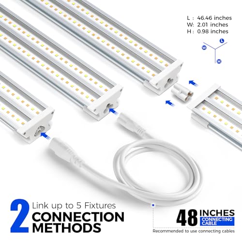 Image of Barrina TX-S60 4FT Grow Light, 60W(420W Equivalent), Full Spectrum with 660nm Red LEDs, High PPFD, Linkable, Hanging Grow Lights with On /Off Switch for Indoor Plants, Greenhouse, Seeding, Veg, 1 Pack