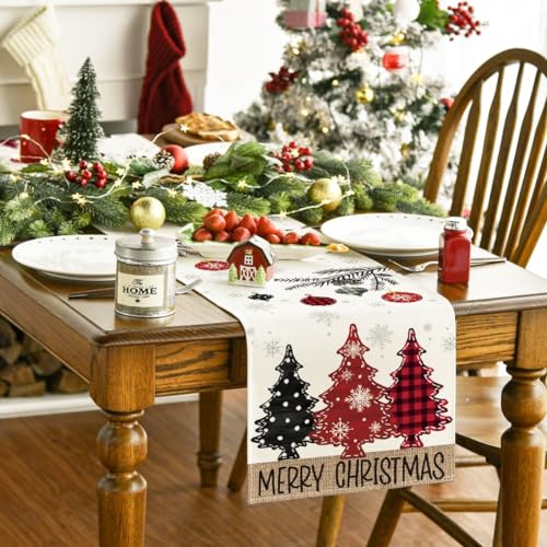 Hoqque Weihnachtsdeko Innen Tischläufer Weihnachten Deko Weihnachtstischläufer Christmas Decorations Weihnacht Tischdeko Weihnachts Weihnachtsläufer Weinachtsdekorationen Tisch Dekoration Weiße - Detailansicht 2 | Tischdekoration