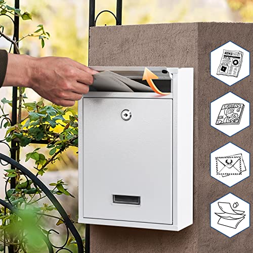 image for KYODOLED Key Lock Mailboxes for Outside, Locking Wall Mount Mailbox, S