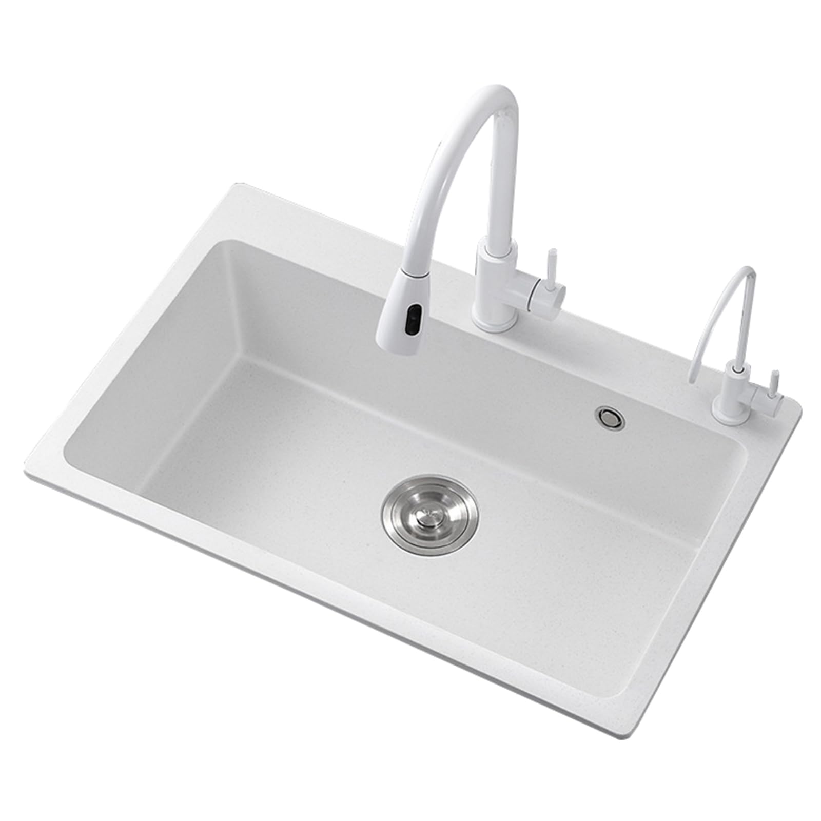 LMYSXAOZ Premium Quartz Kitchen SinkDurable Vegetable & Dishwashing Basin (650x450mm) Stylish Home Sink for Modern KitchensEasy to Clean Maintain