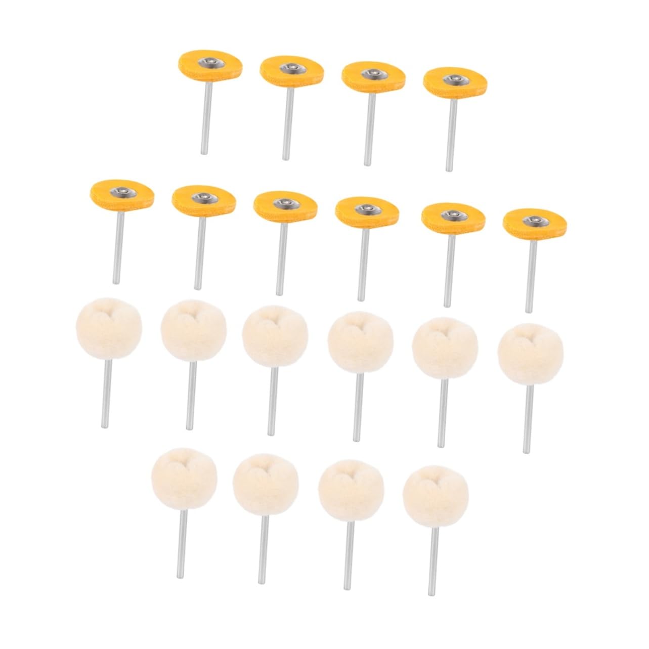 HOLIDYOYO 40pc Wool Polishing Roller Heads Brush Shank for Jade Metal Stone Wool Grinding Tools