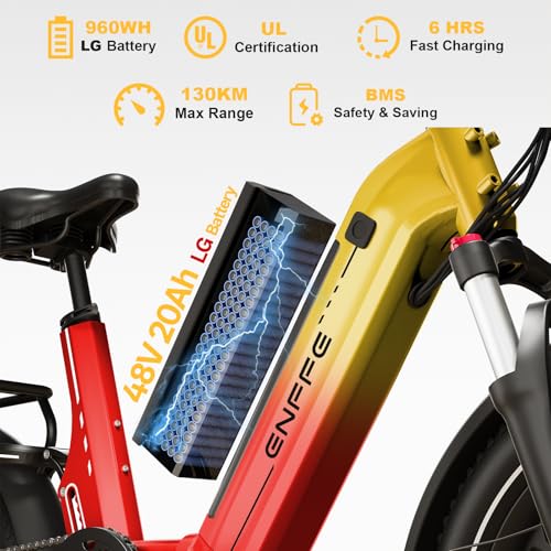 Image of Foldable Electric Bike for Adults, 7-Speed 20 inchx4 Fat Tire Ebike with Removable Battery, Up to 100 Miles Range, Full Suspension Step-Thru E Bike, UL 2849 Certified