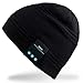 Produktbild Rotibox Drahtloser Bluetooth Kopfhörer-Musik-Beanie-Frauen-Mann-Winter-gestrickter Hut Trendy Kappe mit Lautsprecher u. Geräusch-Annullierung-Mic für laufenden Sport, kompatibel mit Iphone Samsung, beste Weihnachtsgeschenke-Schwarz