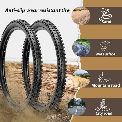 MOHEGIA Mountain Bike Tires Set: 2 Pack 26×2.4/27.5×2.4/