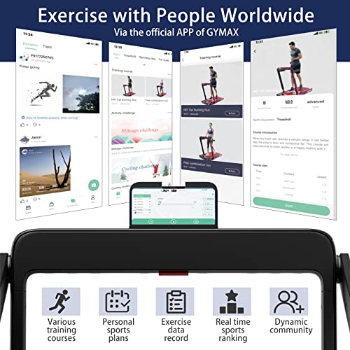 Image of Goplus 2 in 1 Folding Treadmill, 2.25HP Superfit Under Desk Electric Treadmill, Installation-Free with Remote Control, APP Control and LED Display, Walking Jogging for Home Office