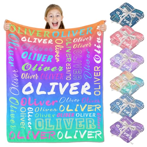 Image of PUREFLY Ships Next Day-Personalized Blanket for Kids- Custom Blanket with Name for Teen Girls and Boys, Birthday Gifts for Women and Men, Customized Flannel Throw, Christmas Blankets Gifts for Baby