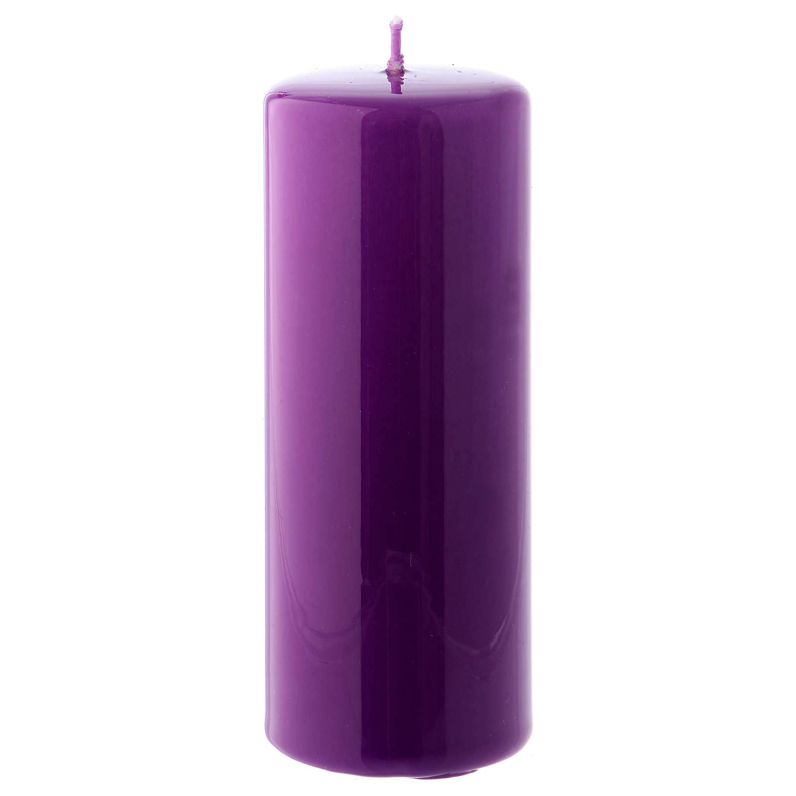 Holyart Candles, Large Candles: Shiny Purple Pillar Candle Ceralacca, 5x13 cm