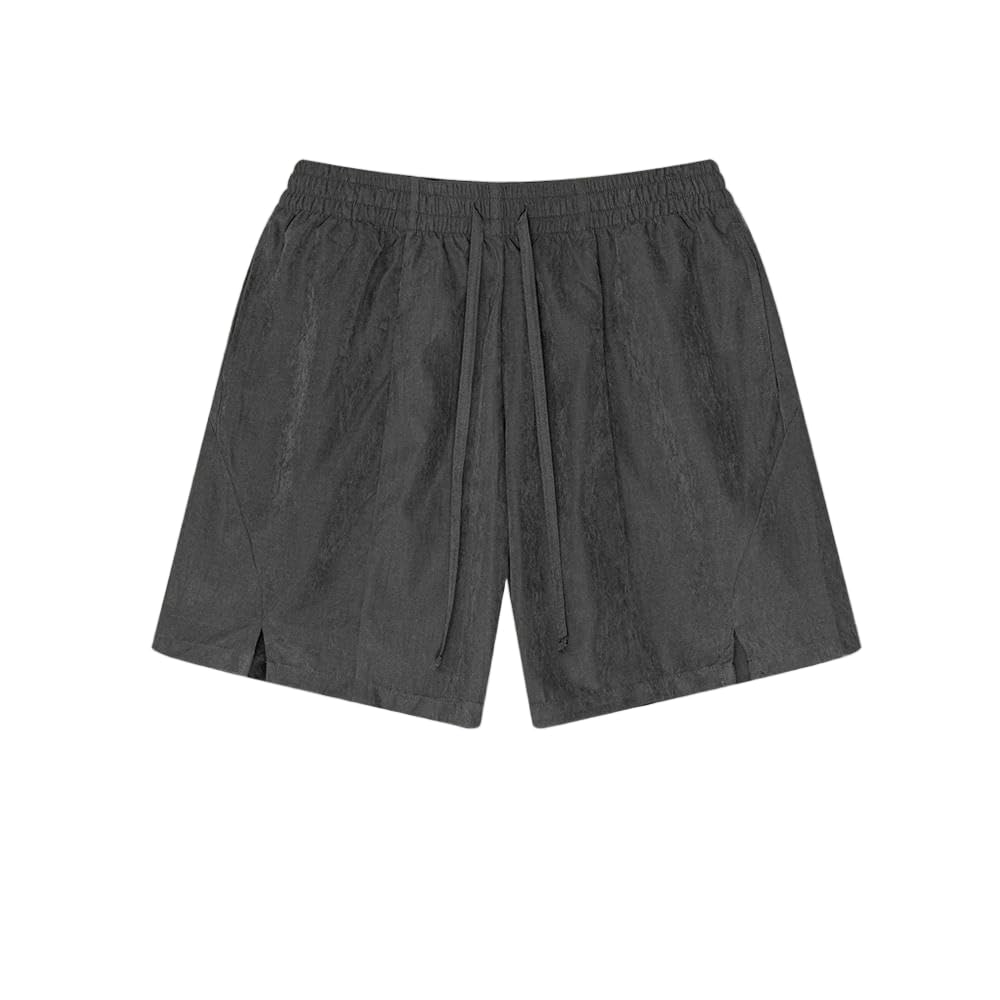 JJDFW - Pantalones cortos de verano para hombre, 160 g/m², unisex, impermeables, de secado rápido, para deportes, playa, ropa de calle, gris oscuro, S