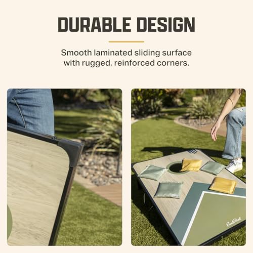 Image of EastPoint 2' x 3' MDF Cornhole Board Set - 2 Boards & 8 Bean Bags - Bean Bag Toss with Storage & Carry Handles - Durable MDF for Outdoor Family Games - Tailgate Games & Beach Play