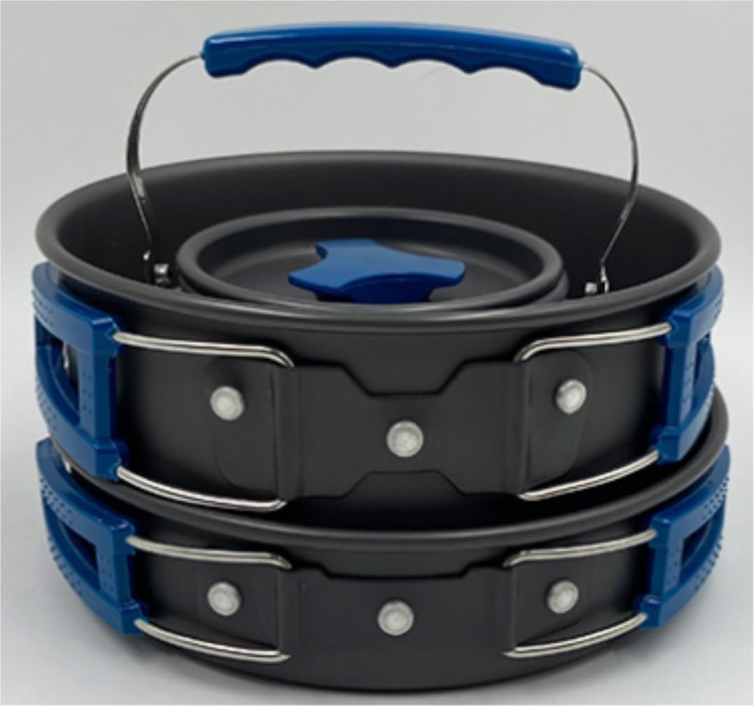 Popote Camping Extérieure Ensemble De Casseroles D'extérieur, Combinaison De Théière Et Théière, Pêche en Plein Air, Ustensiles De Cuisine De Camping Popote Bivouac