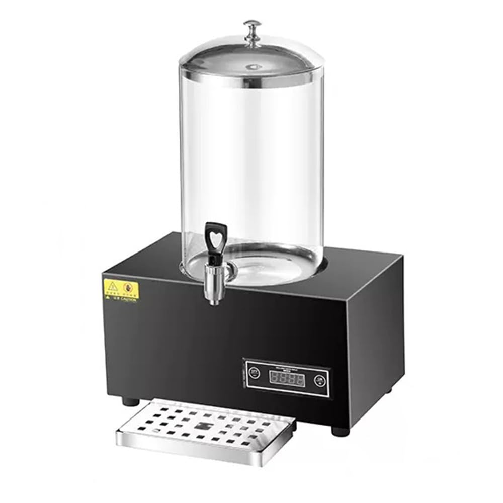 ERoomQ Buffet Milk Cauldron, Electric Heating Glass Jar, Hotel Hot Drink Machine, High Temperature Resistance, Corrosion Resistance 10L (Black)